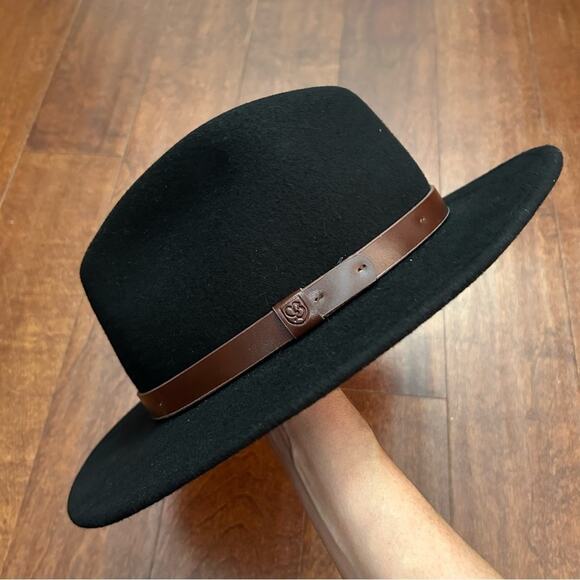 Brixton “Messer” Fedora Hat in Black 100% Wool, Unisex, Size M, 7 1/4 (58cm)